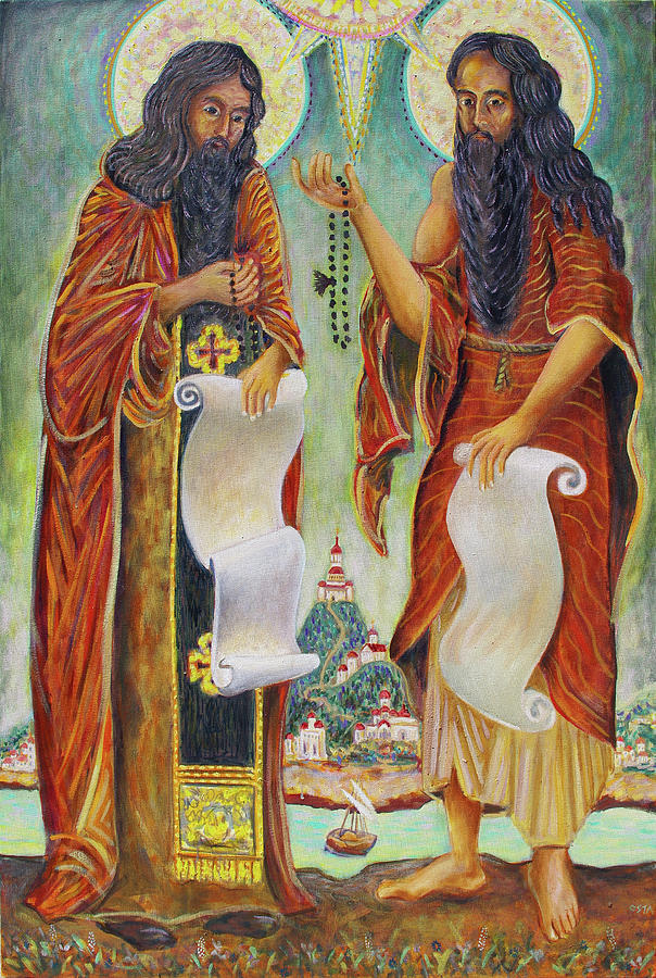 Mount Athos Monks Painting by Andrew Osta - Fine Art America