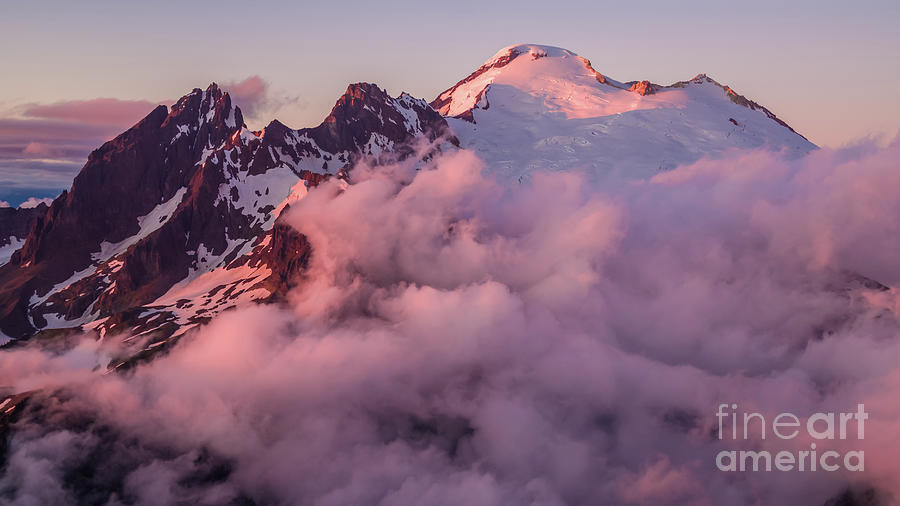 Mount Baker At Dusk In The Clouds Photograph