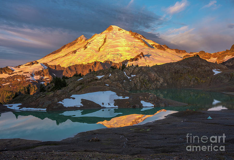 Mount Baker Dawn Light Reflection Photograph by Mike Reid