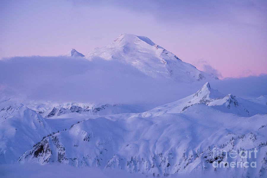 Mount Baker Dawn Light Snowscape Photograph by Mike Reid