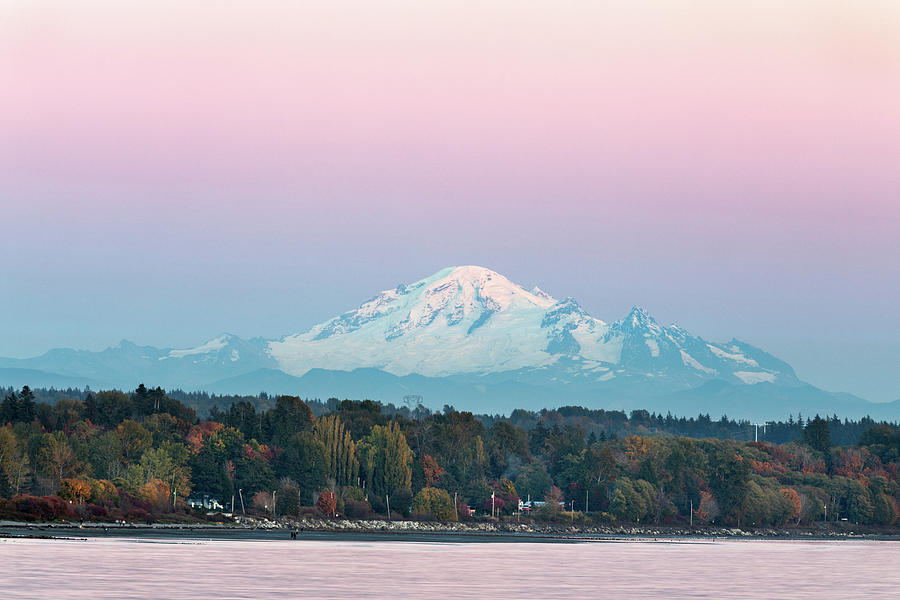 Mount Baker from the White Rock Pier Photograph by Michael Russell