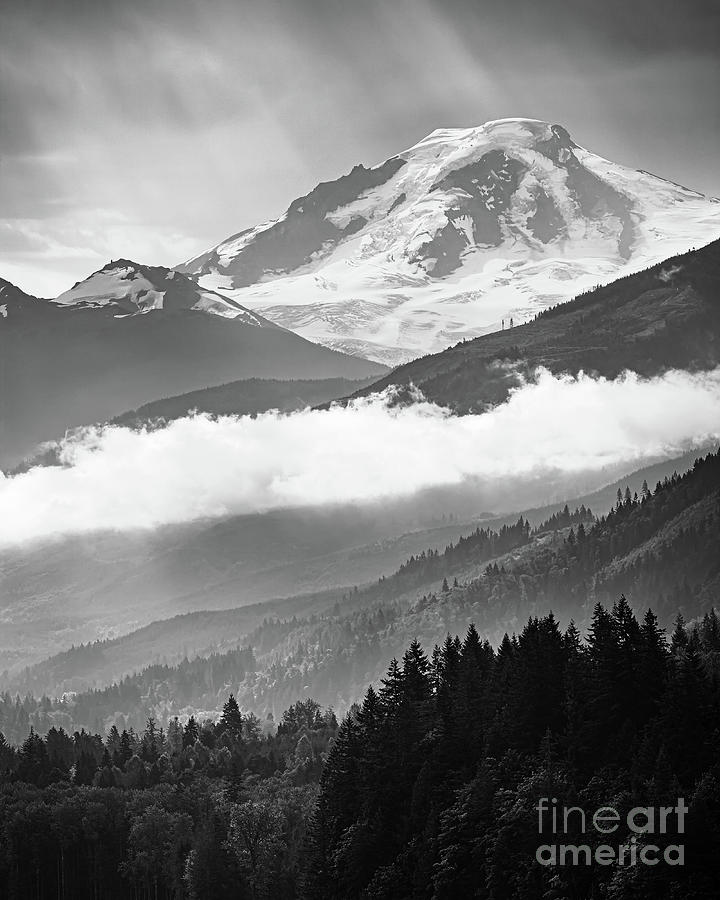 Mount Baker in Black And White Photograph by Henk Meijer Photography