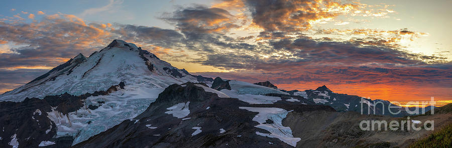 Mount Baker Sunset Panorama From Ptarmigan Ridge Photograph
