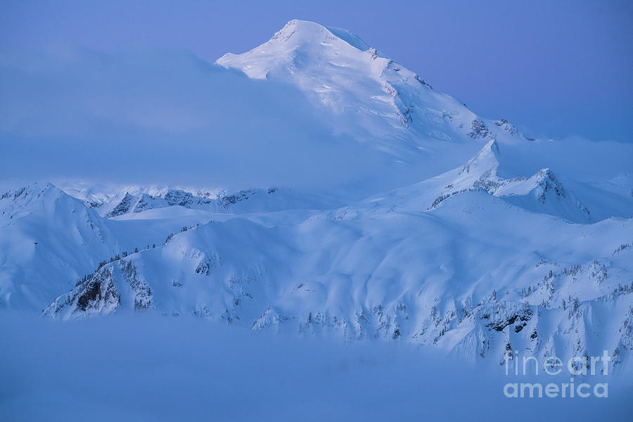 Mount Baker Winter Snowscape Blues Photograph by Mike Reid