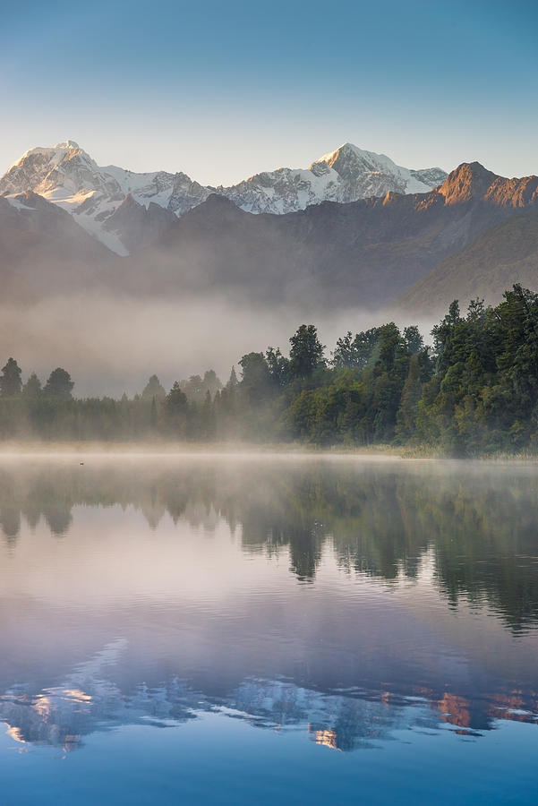 Mount Cook in Lake Matheson New Zealand Photograph by Primeimages