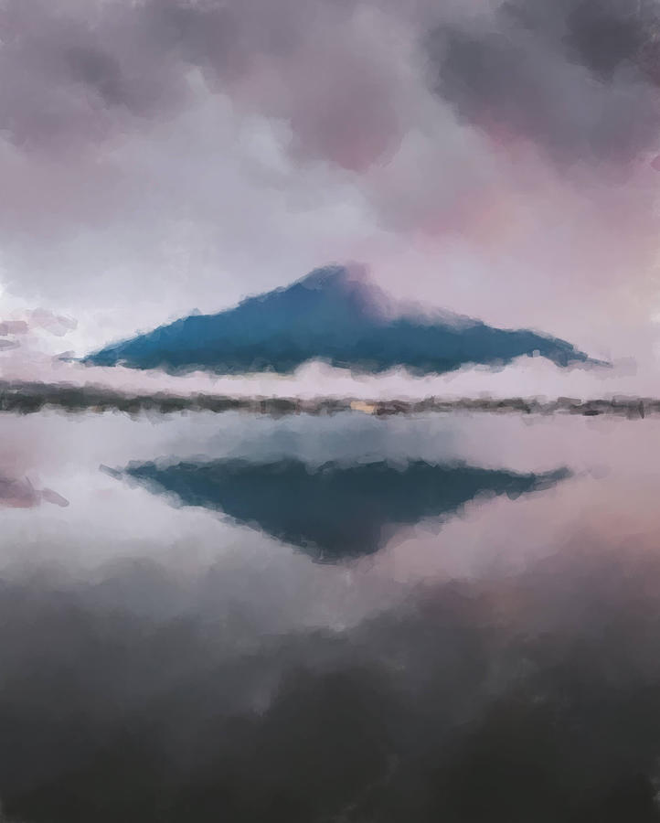 Mount Fuji and Clouds Painting by Gary Arnold