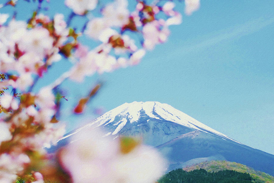 Mount Fuji, Japan_0001 In Watercolor Photograph