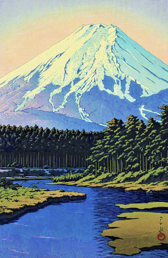 Cool Painting - Mount Fuji - OSHINO FUJI - Top Quality Image Edition by Kawase Hasui