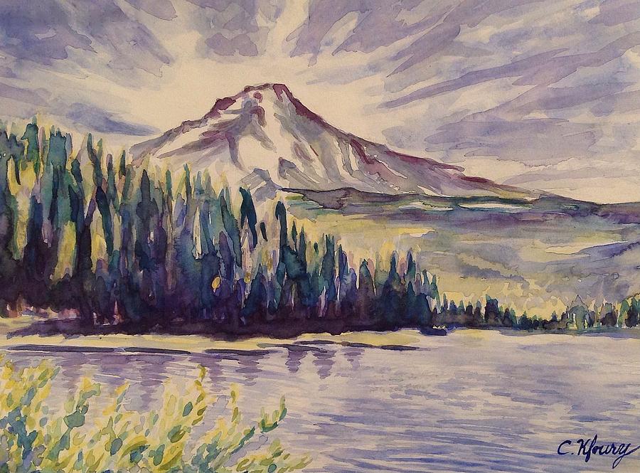 Mount Hood Painting by Christine Kfoury