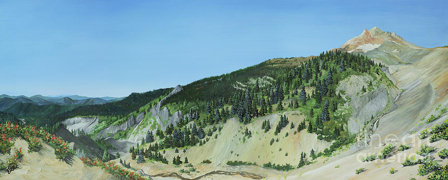 Mount Hood Painting by Elizabeth Mordensky