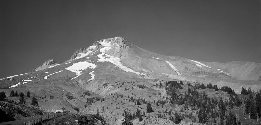 mount hood in Black and White Photograph