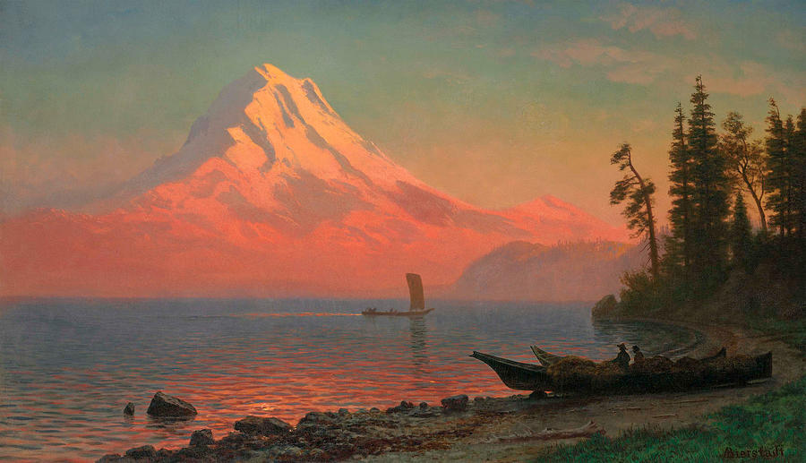 Mount Hood, Oregon  Painting by Albert Bierstadt