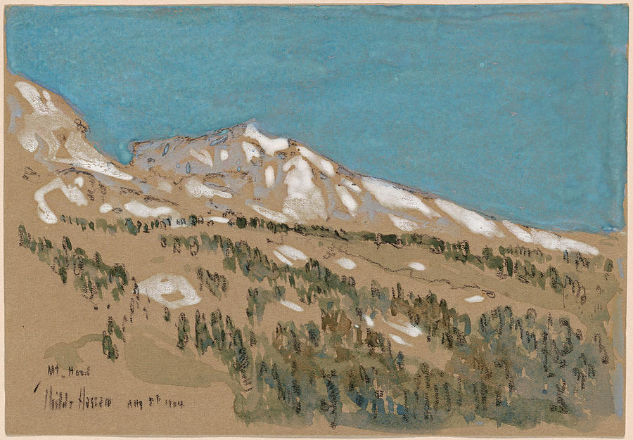 Childe Hassam Drawing - Mount Hood, Oregon by Childe Hassam