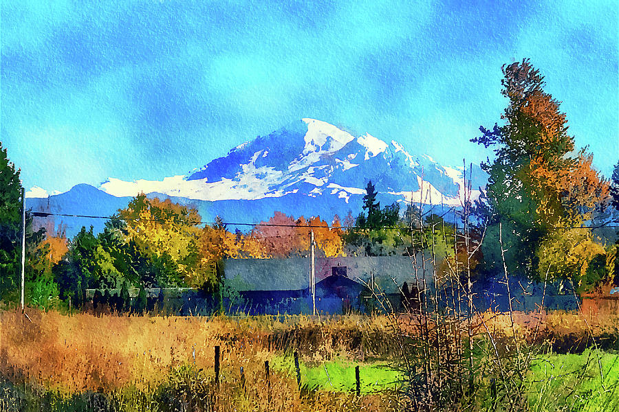 Mount Hood Washington State Painting Photograph by Tatiana Travelways