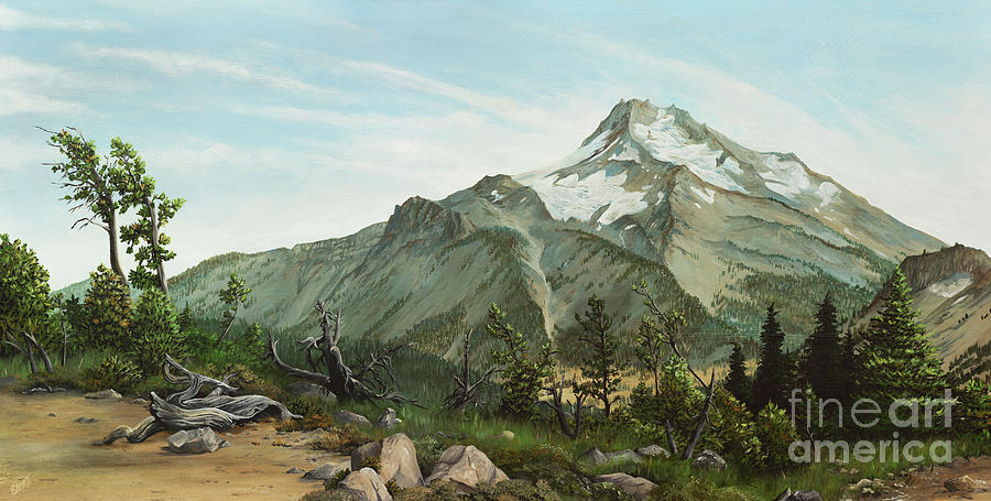 Mount Jefferson from Park Ridge Painting by Elizabeth Mordensky