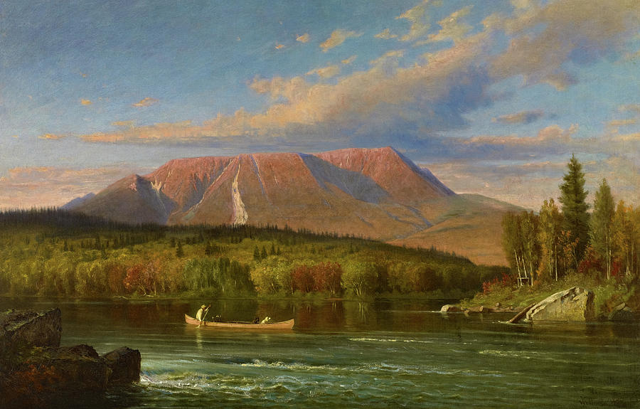 Nature Painting - Mount Katahdin from the West Branch of the Penobscot by Virgil Williams