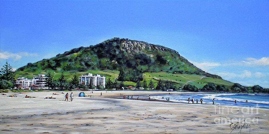 Mount Maunganui Beach 151209 Painting by Sylvia Kula
