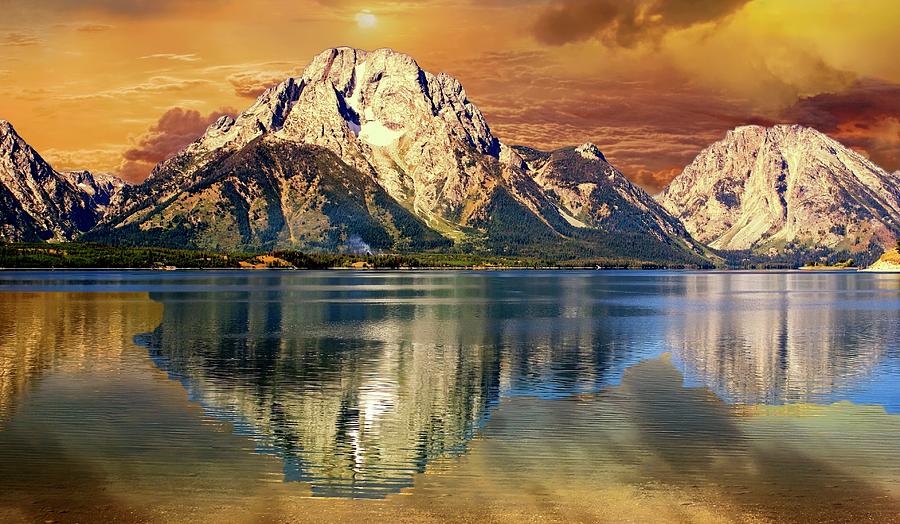Mountain Photograph - Mount Moran Reflection C by Marty Koch