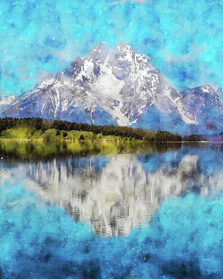 Mount Moran Watercolor Reflection Painting by Dan Sproul - Fine Art America