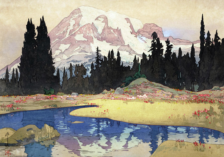 Mountain Painting - Mount Rainier, 1925 by Yoshida Hiroshi