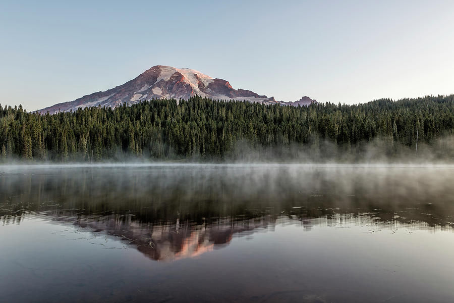 Mount Rainier and Reflection Lake at Sunrise, No. 1 Photograph by Belinda Greb