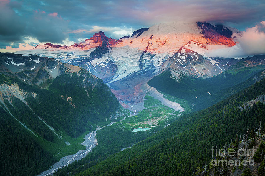 Mount Rainier and White River Photograph by Inge Johnsson
