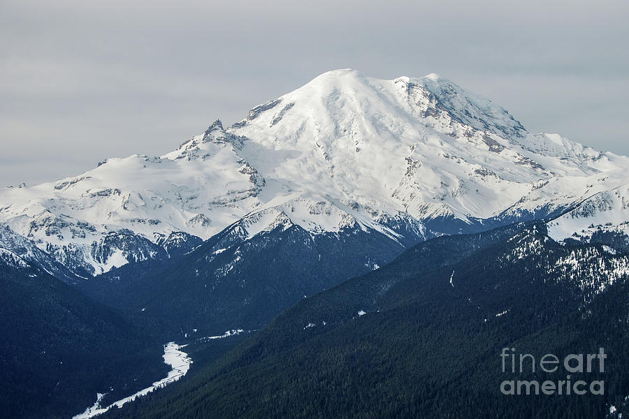Mount Rainier and White River Valley View from Crystal Mountain Photograph by Nancy Gleason