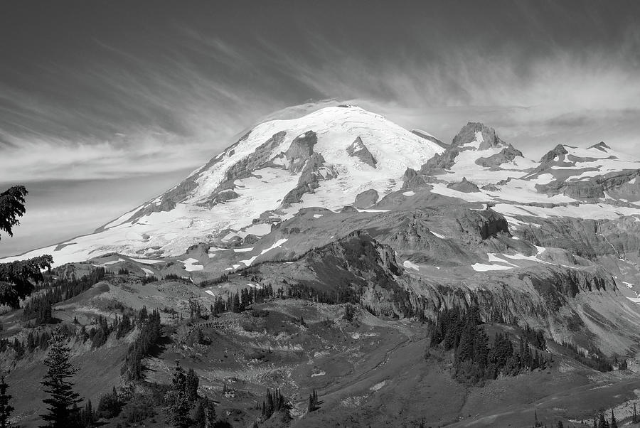 Mount Rainier Black and White Photograph by Chris Pappathopoulos Mount Rainier Black and White Photograph by Chris Pappathopoulos