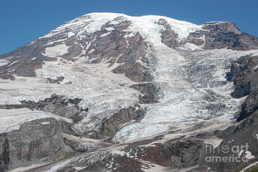 Winter Photograph - Mount Rainier Close-up from Paradise Trail in Mount Rainier NP #2 by Nancy Gleason