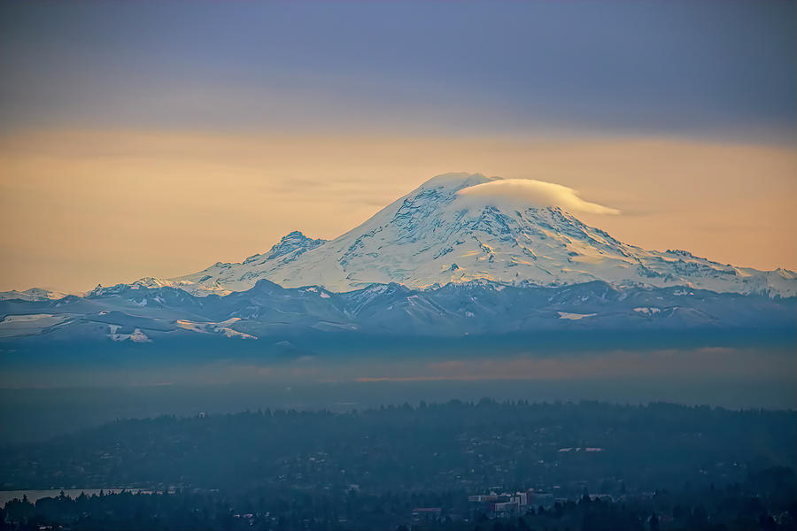 Mount Rainier in the clouds Photograph by Cathy Anderson