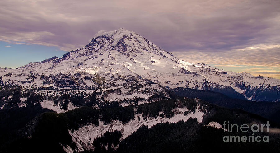 Mount Rainier North Band of Light Photograph by Mike Reid - Pixels