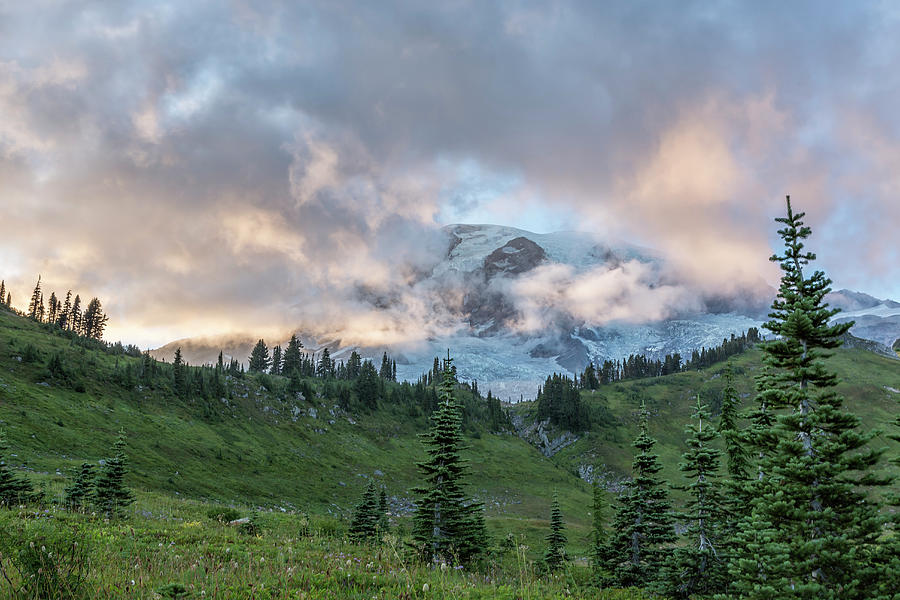 Mount Rainier Revealing Itself, No. 1 Photograph by Belinda Greb