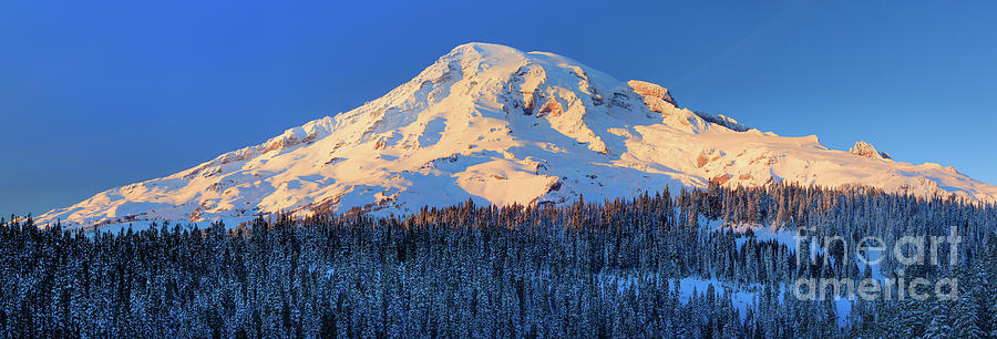Mount Rainier Winter Evening Photograph