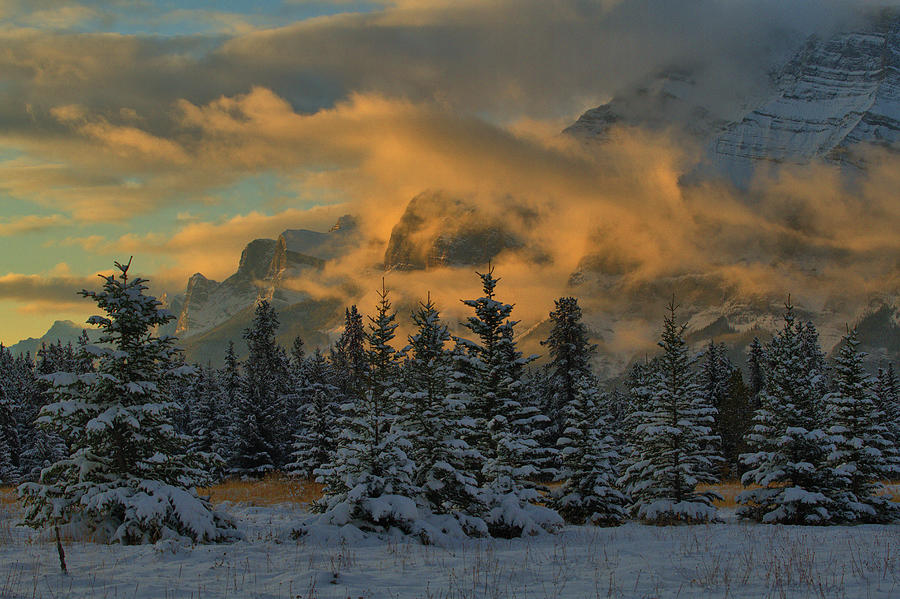 Mount Rundle Sunrise Light Photograph by Stephen Vecchiotti