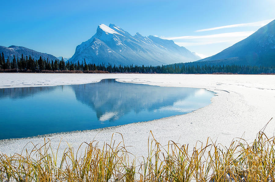 Mount Rundle, winter, Banff National Park, Alberta, Canada Photograph by Michael Wheatley