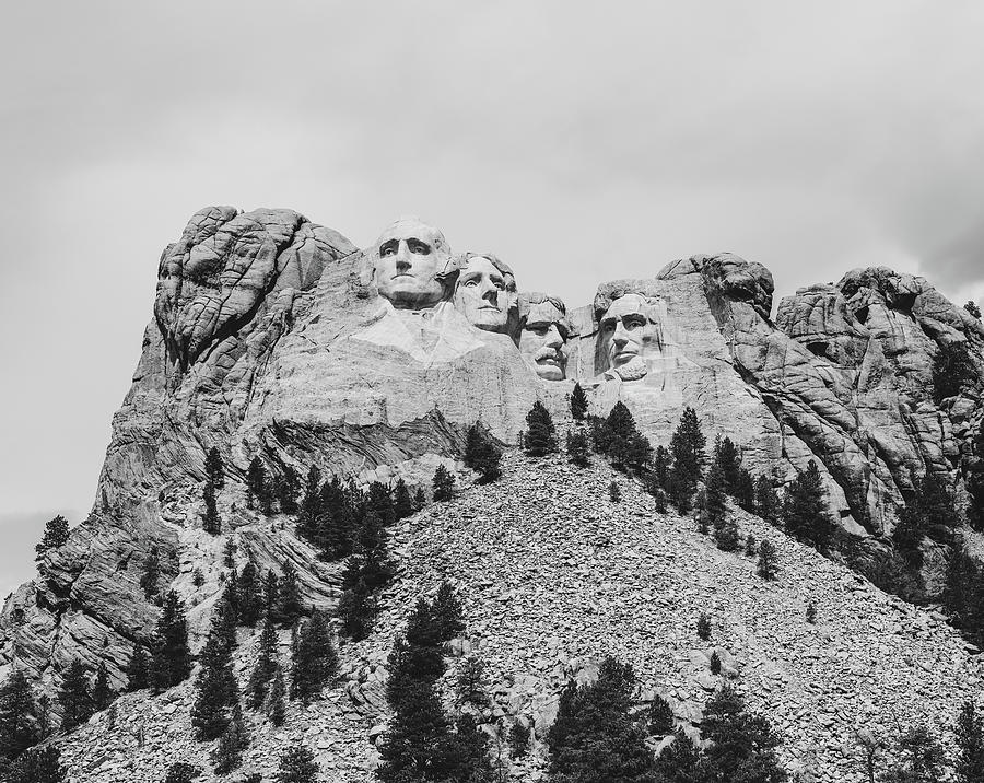 Mount Rushmore Black And White Photograph by Dan Sproul