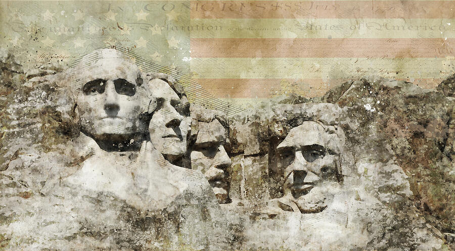 Mount Rushmore Concept Art Mixed Media by Dan Sproul