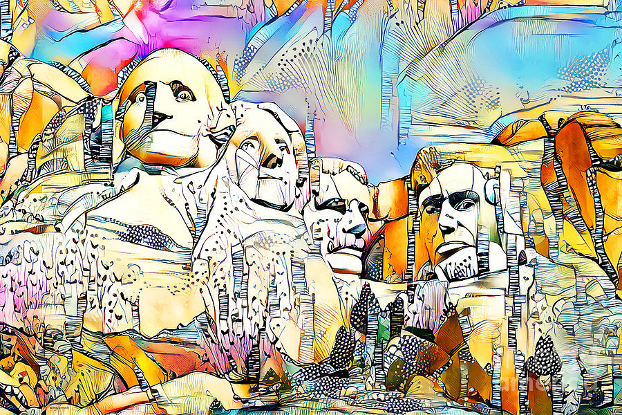 Mount Rushmore National Memorial in Surreal Abstract 20210113 Photograph by Wingsdomain Art and Photography