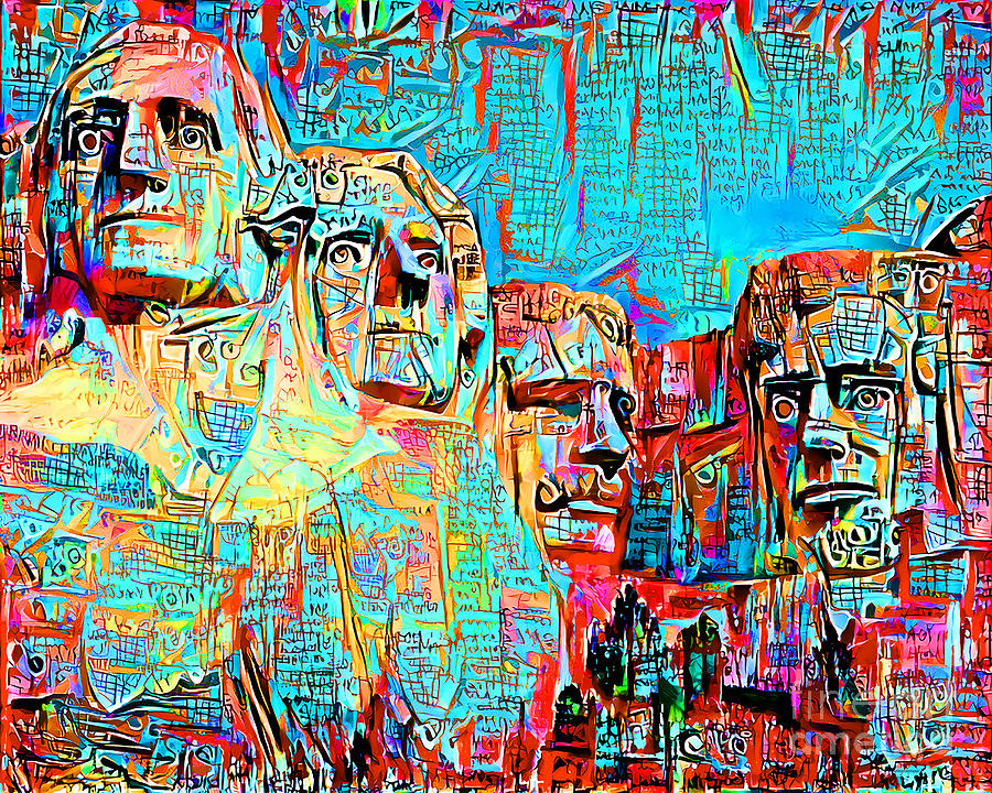 Mount Rushmore National Memorial In Urban Graffiti Abstract Style 20210704 Photograph by Wingsdomain Art and Photography