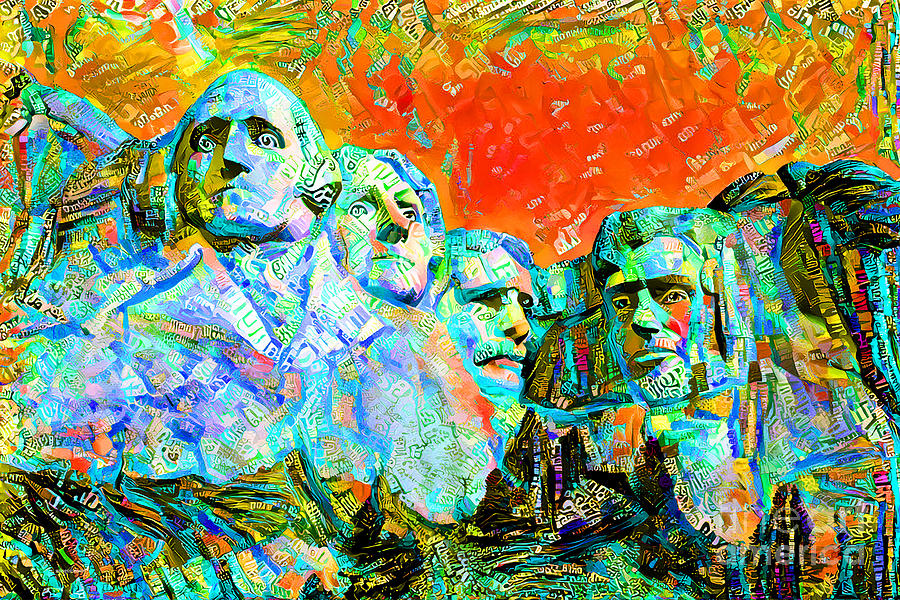 Mount Rushmore National Memorial In Vibrant Modern Contemporary Urban Style 20210703 v2 Photograph by Wingsdomain Art and Photography