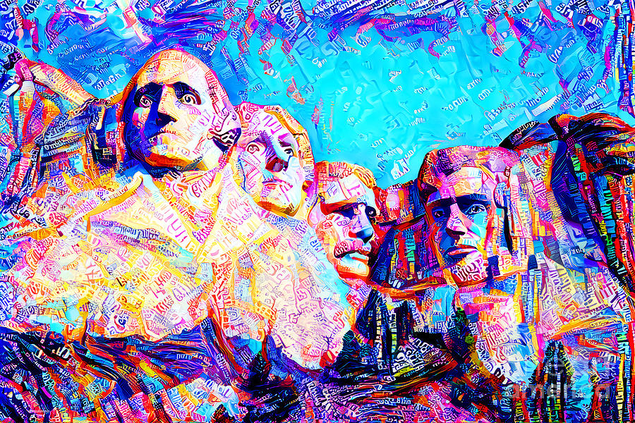 Mount Rushmore National Memorial In Vibrant Modern Contemporary Urban Style 20210703 Photograph by Wingsdomain Art and Photography