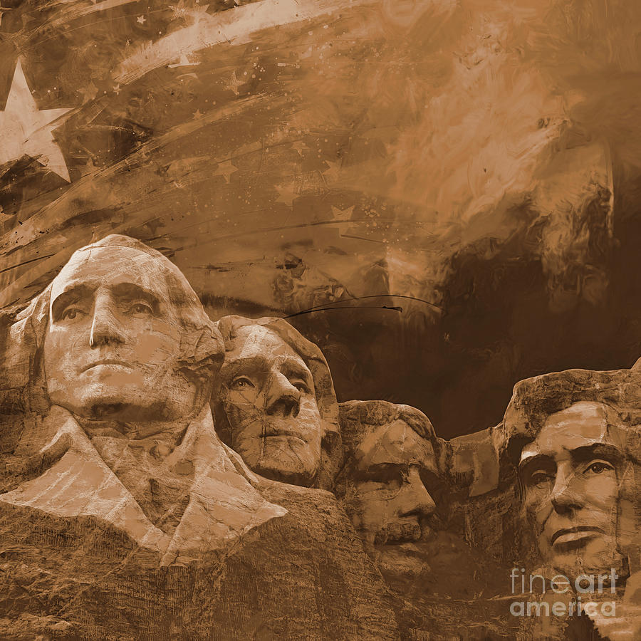 Mount Rushmore Painting - Mount Rushmore National Memorial USA by Gull G