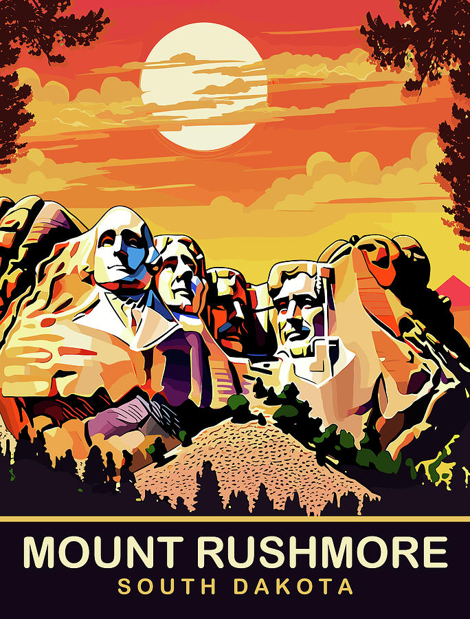 Mount Rushmore Digital Art -  Mount Rushmore, SD by Long Shot