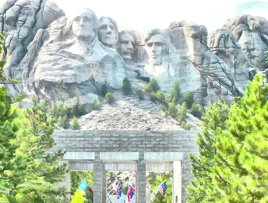 Mount Rushmore Splendor Digital Art by Joseph Hendrix