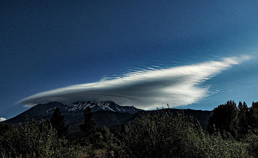 Mount Shasta w Lenticular Cloud 8 Photograph by Rebecca Dru