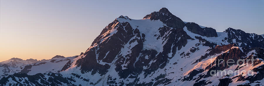 Mount Shuksan Photograph - Mount Shuksan Morning Light Panorama by Mike Reid