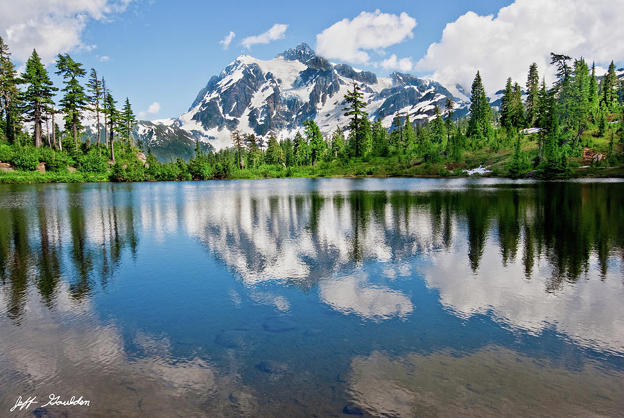 Mount Shuksan Reflected in Picture Lake Photograph by Jeff Goulden