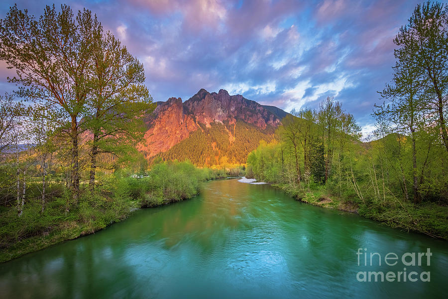 Mount Si and Middle Fork Snoqualmie River Photograph by Inge Johnsson