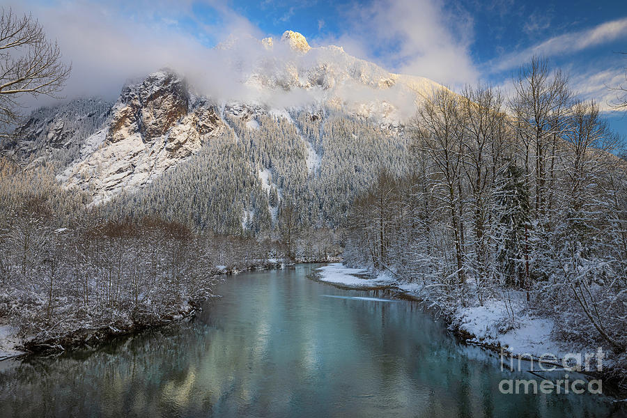 Mount Si winter river Photograph by Inge Johnsson