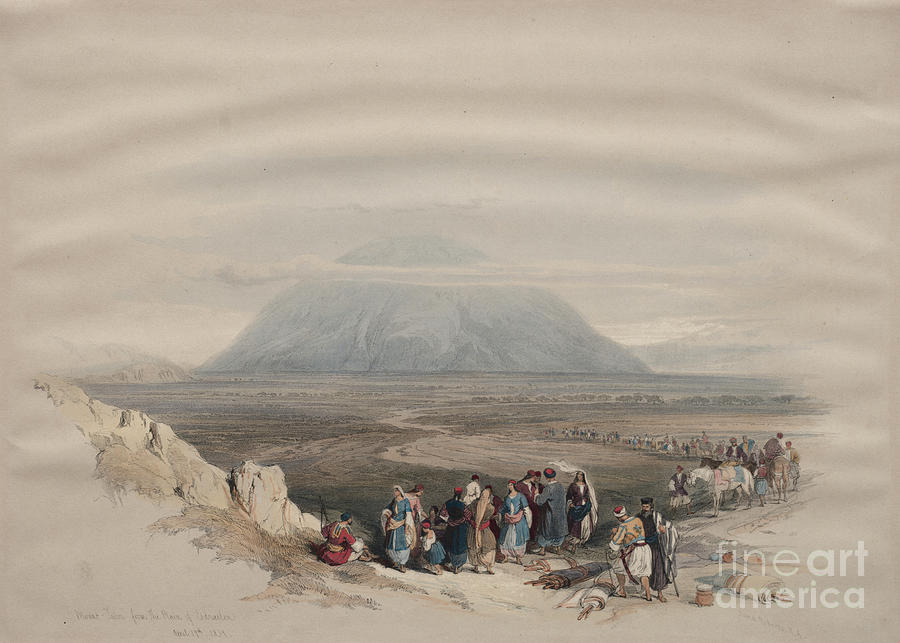 Mount Tabor from the Plain of Esdraelon q1 Painting by Historic illustrations